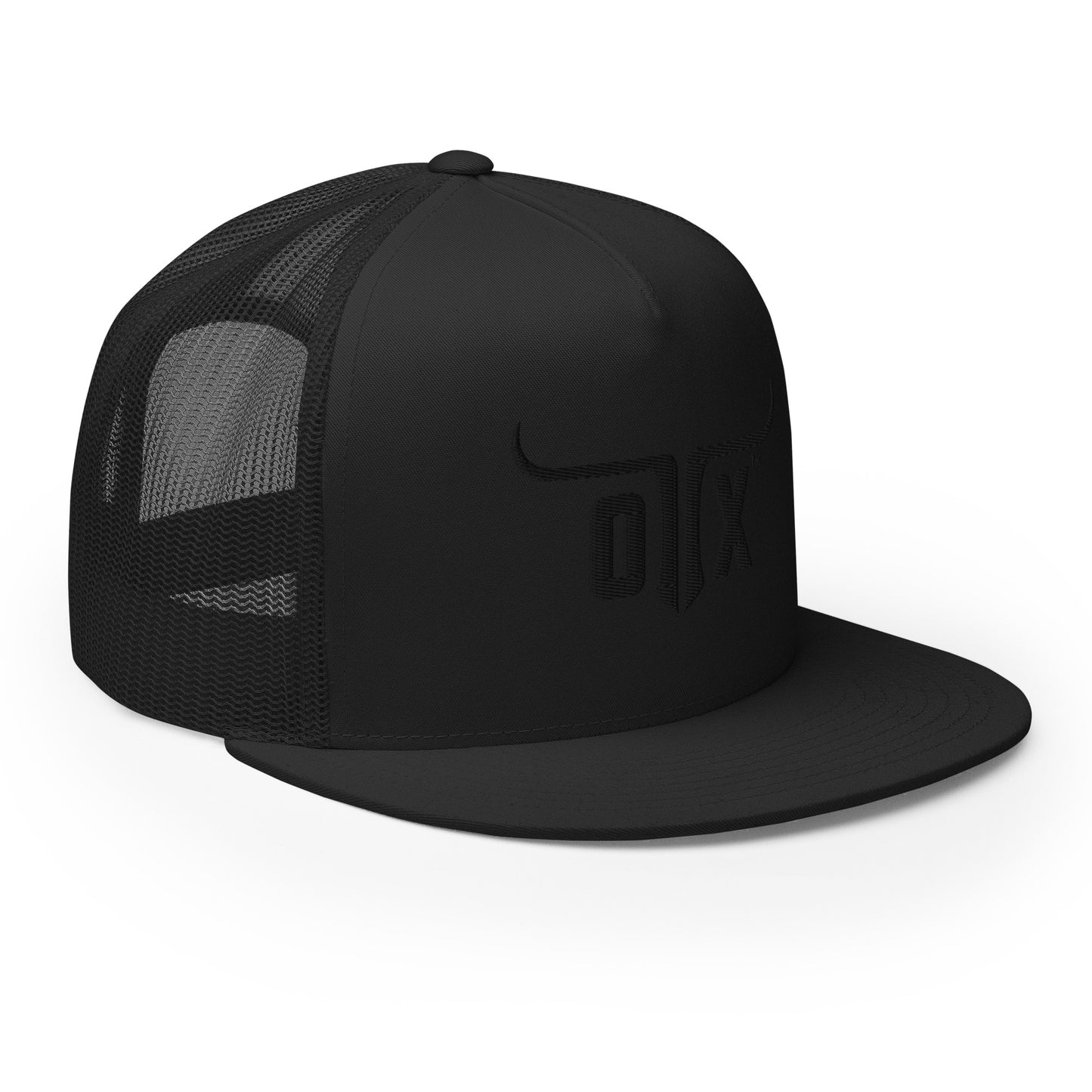 Flat bill trucker cap
