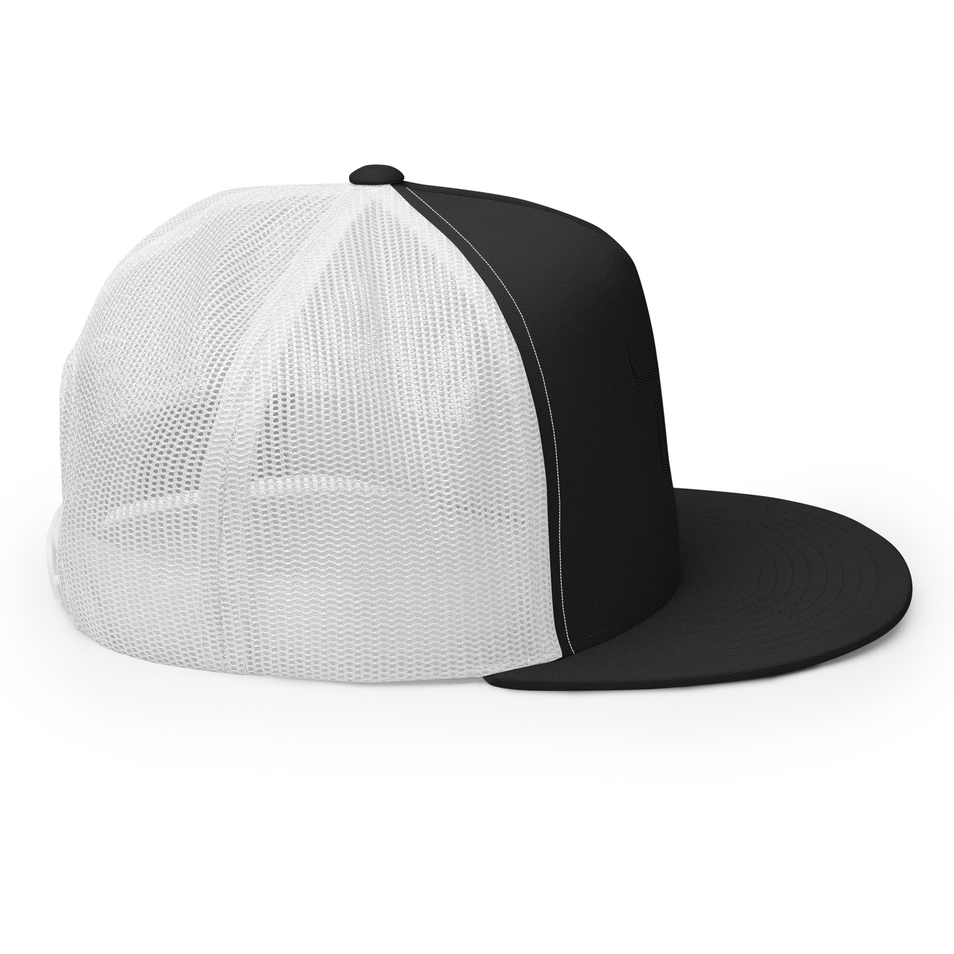 Flat bill trucker cap