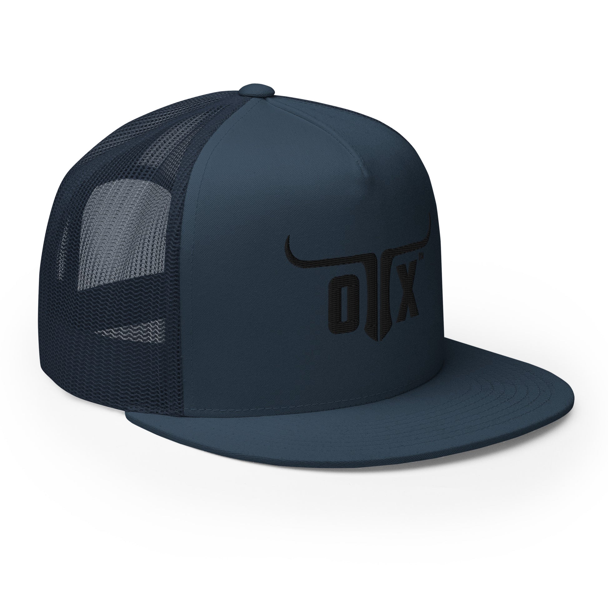 Flat bill trucker cap