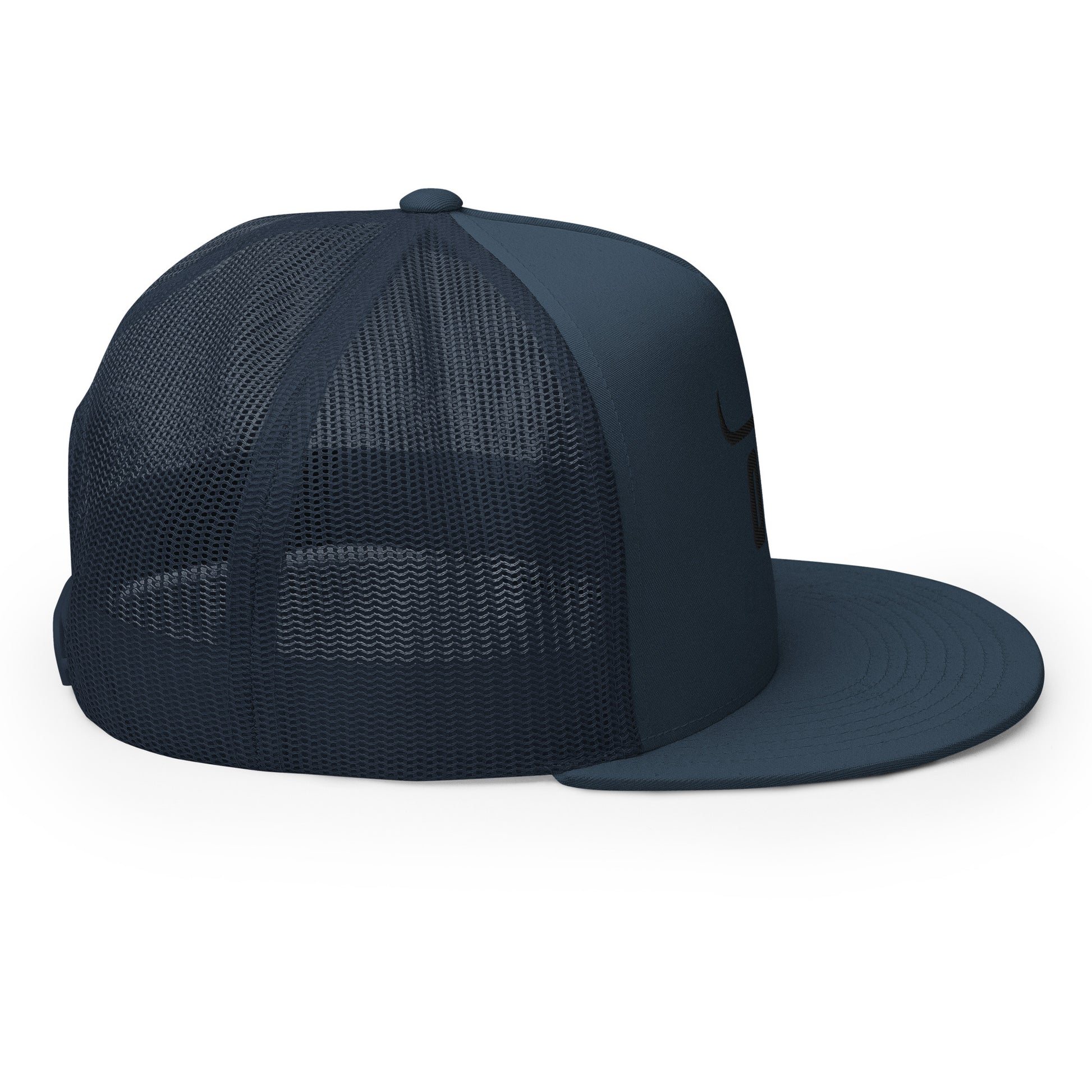 Flat bill trucker cap