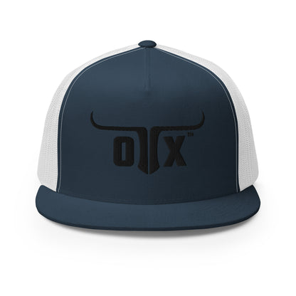 Flat bill trucker cap