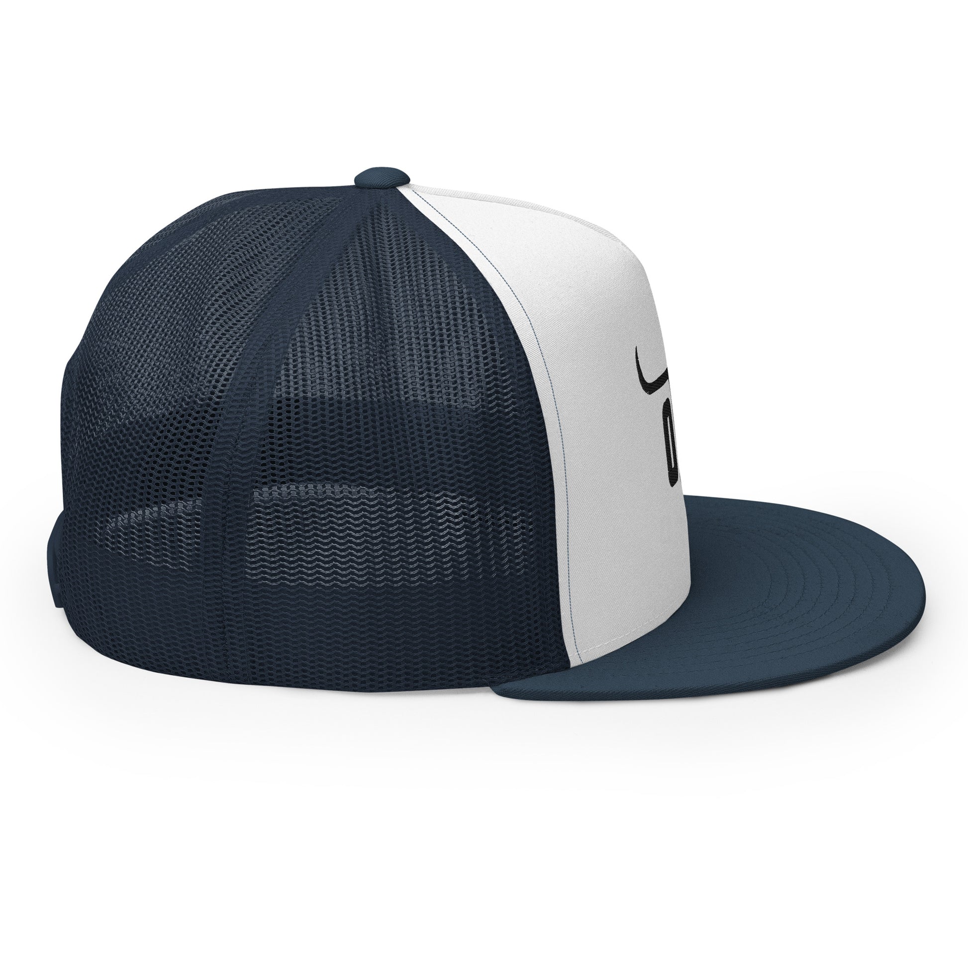 Flat bill trucker cap
