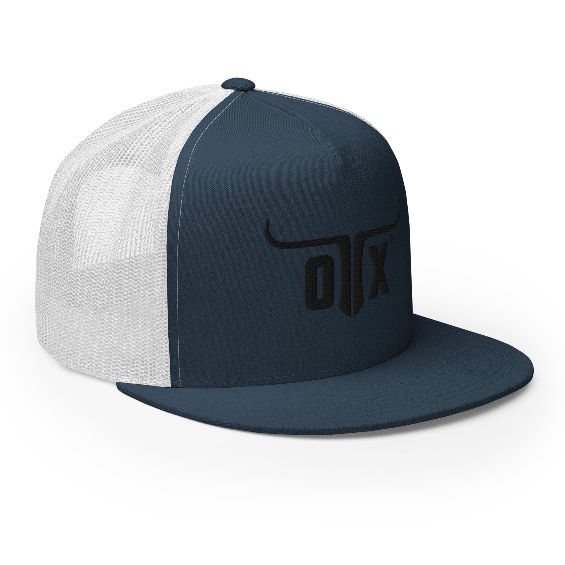 Flat bill trucker cap