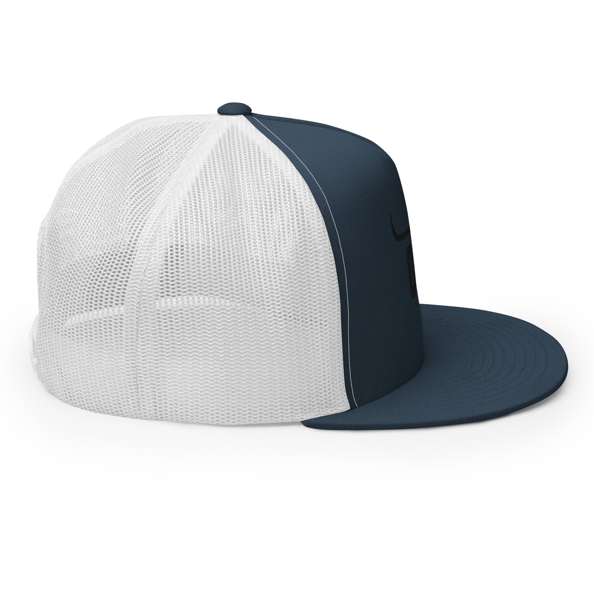 Flat bill trucker cap