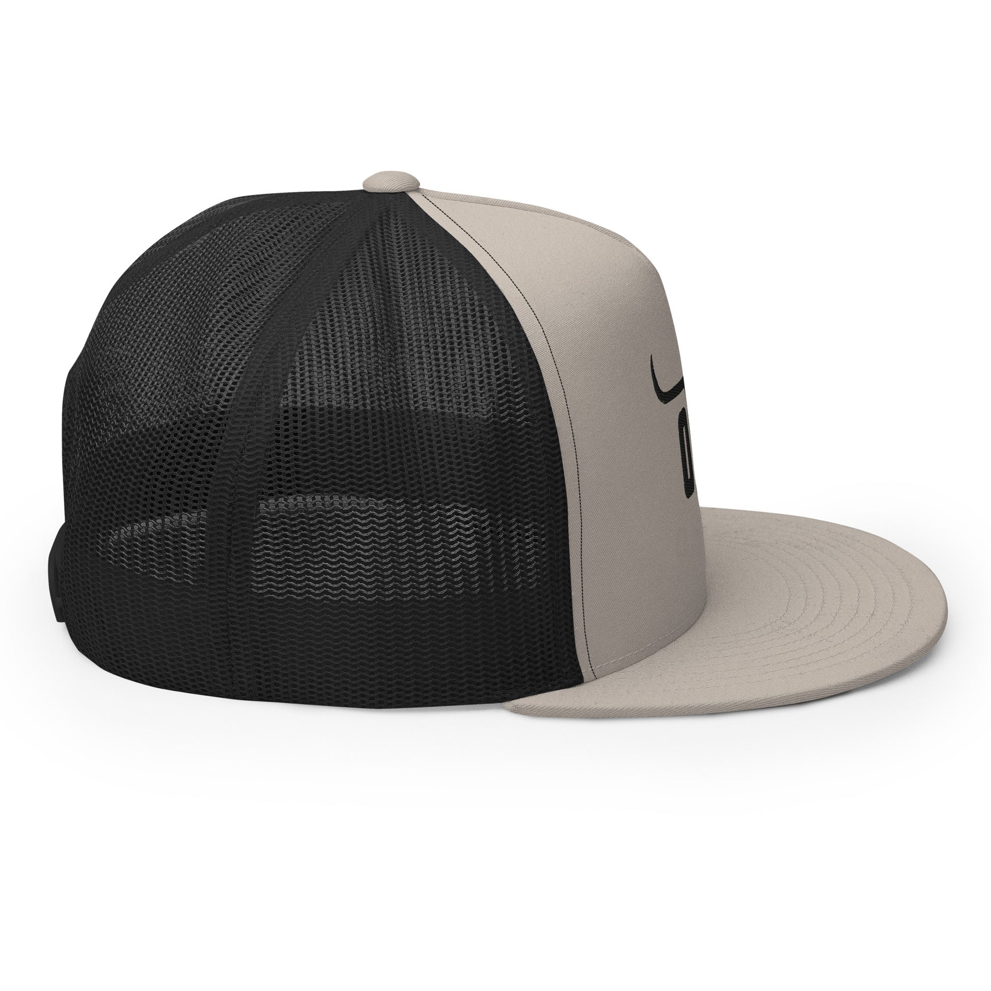 Flat bill trucker cap