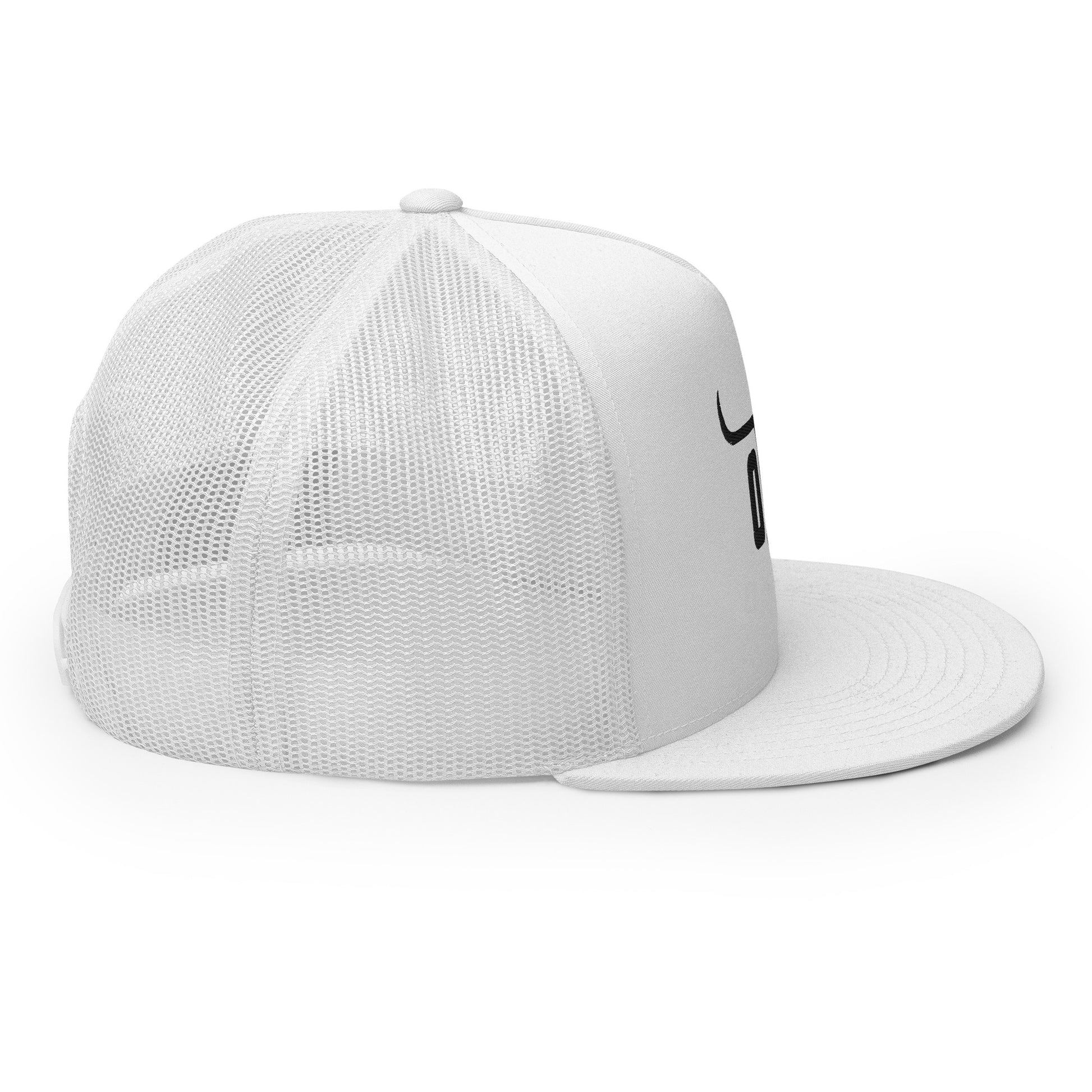 Flat bill trucker cap