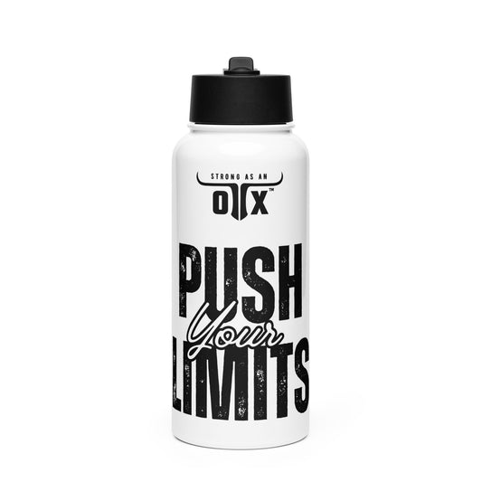 32 oz insulated stainless steel water bottle with foldable straw