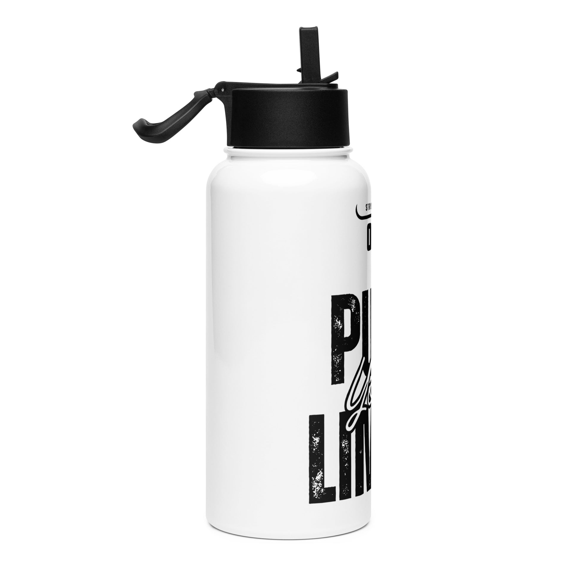 32 oz insulated stainless steel water bottle with foldable straw
